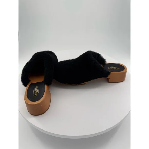 Swedish Hasbeens Fluff Genuine Shearling Clog Size 7US/37EU New without Box - Picture 9 of 14